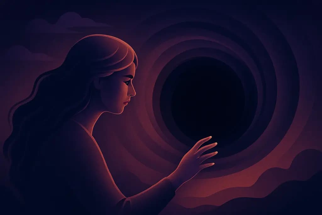 Dream illustration: dream about staring into a black abyss and being pulled in