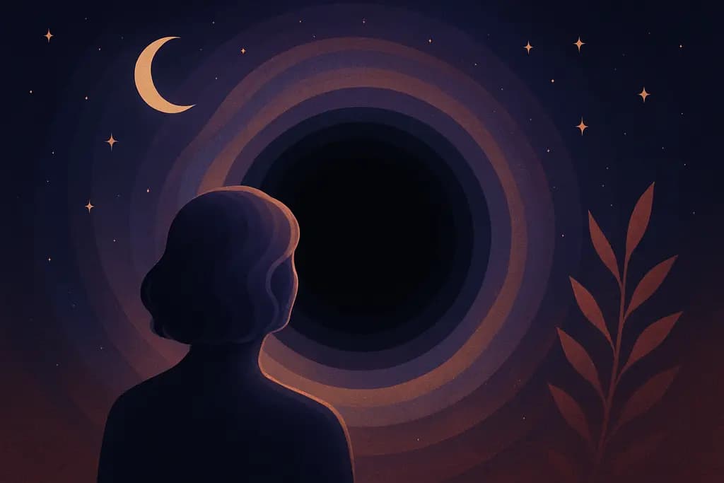 Dream illustration: dream about staring into a black abyss