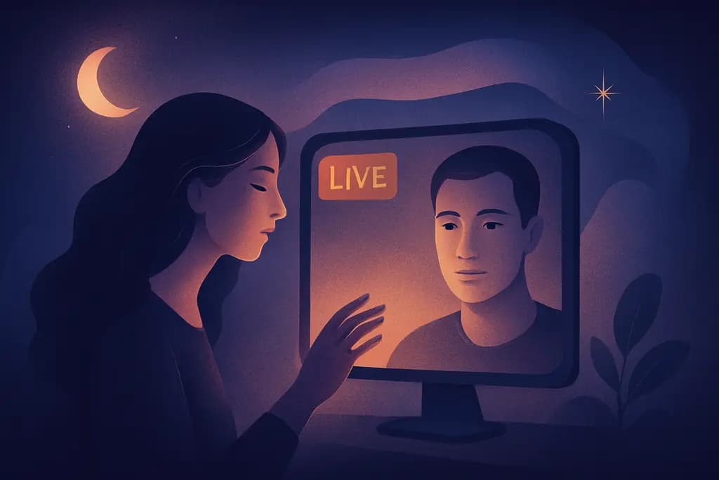 Dream illustration: dream about two people joining a live stream