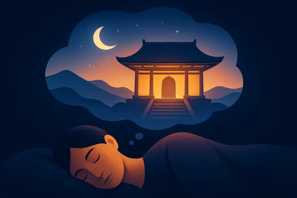 Dream illustration: dream about visiting a temple meaning