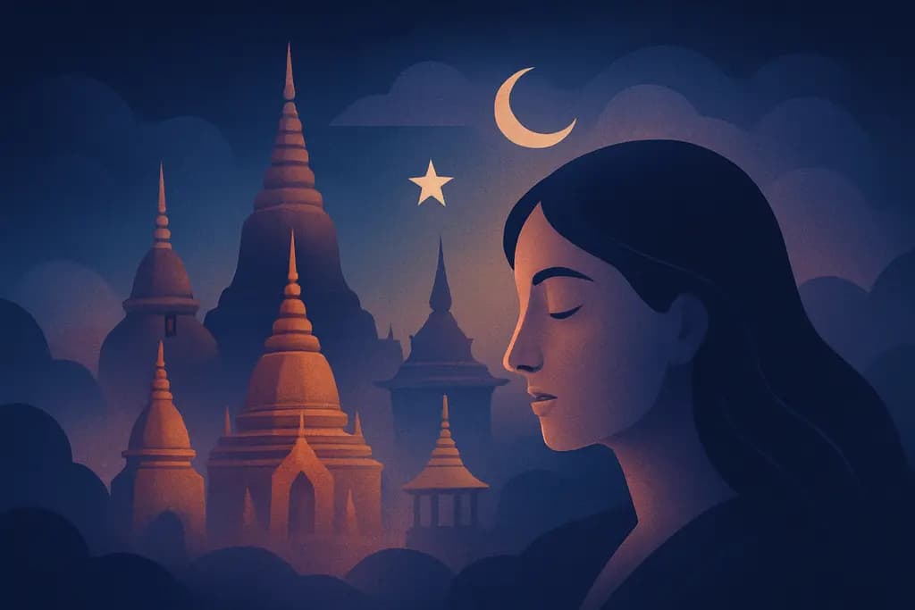 Dream illustration: dream about visiting many temples