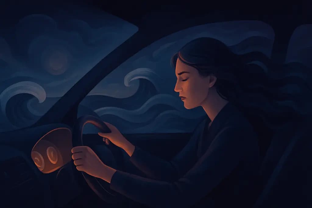 Dream illustration: dream meaning driving out of control