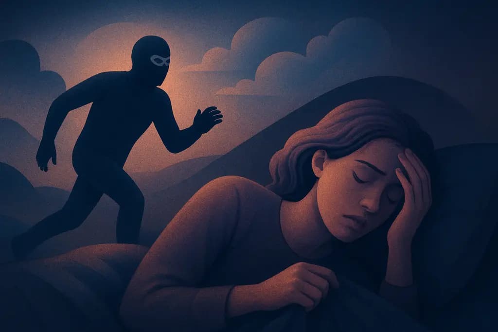 Dream illustration: dream of a masked kidnapper chasing me