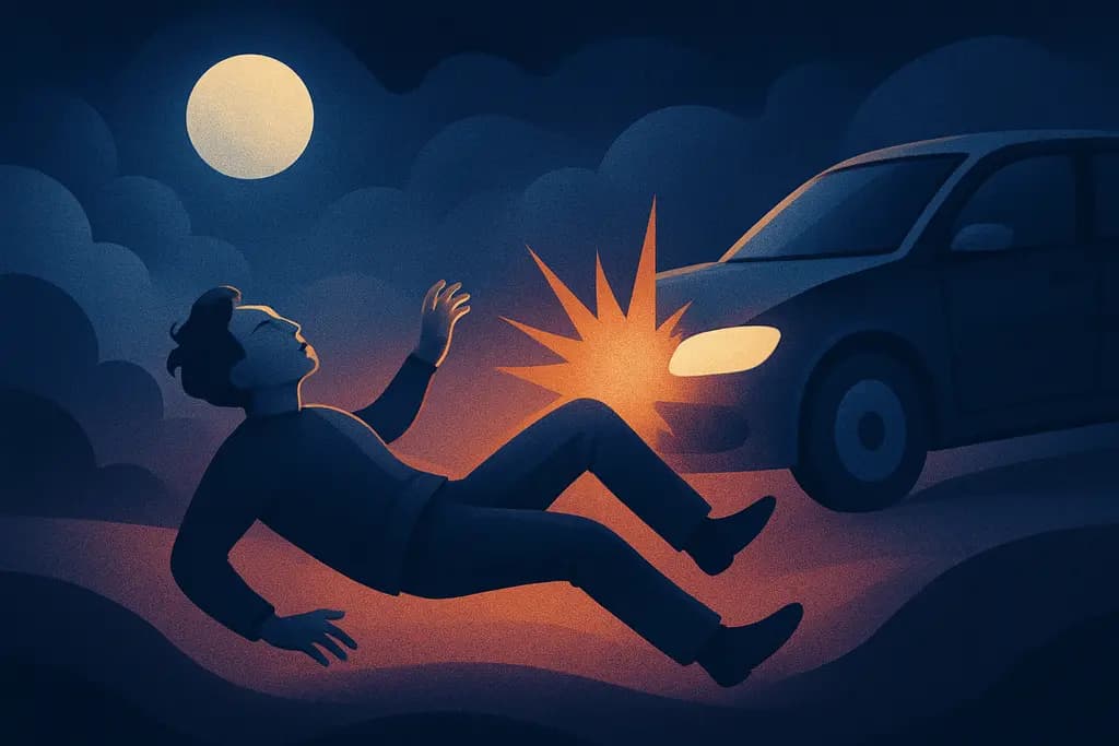 Dream illustration: dream of being hit by a car