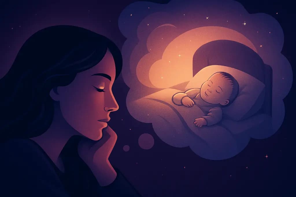 Dream illustration: dreaming of a baby in bed