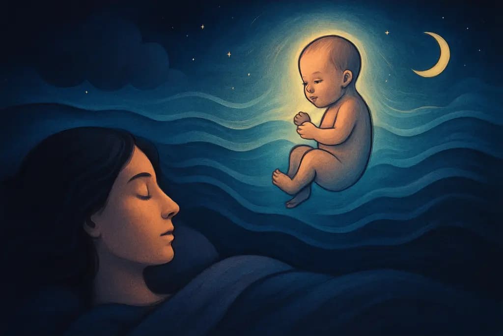 Dream illustration: dreaming of a baby in water