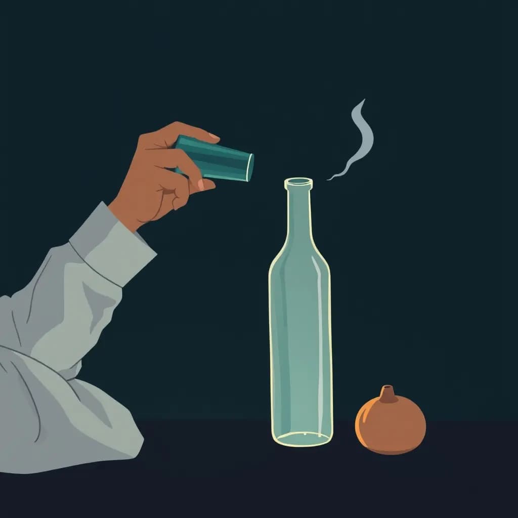 Dream illustration: Drinking from empty bottle