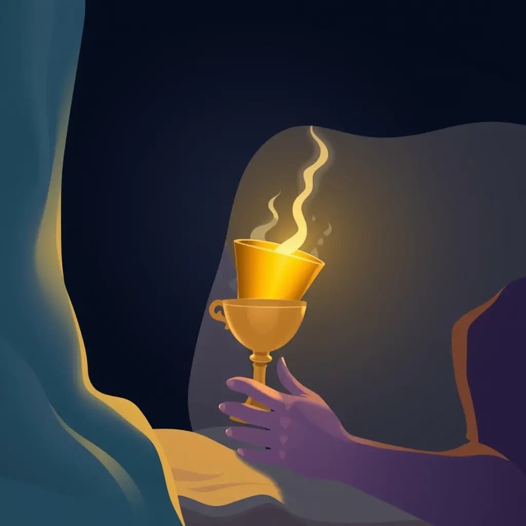 Dream illustration: Drinking from gold cup