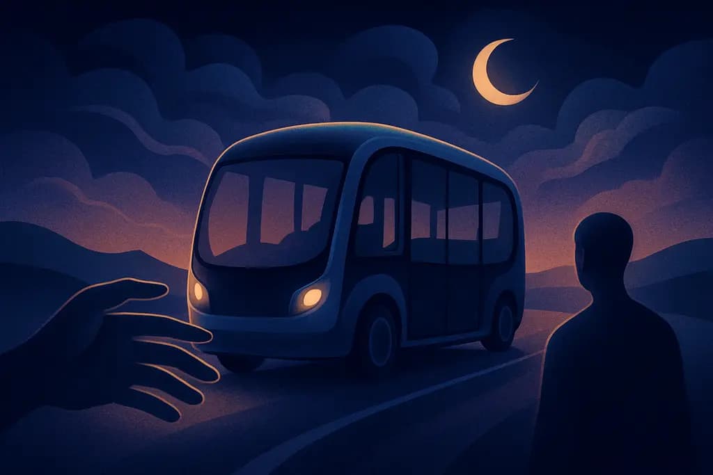 Dream illustration: Driverless bus or vehicle