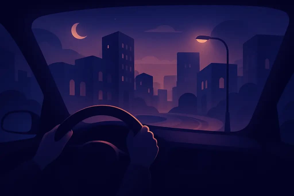 Dream illustration: Driving in an unfamiliar city