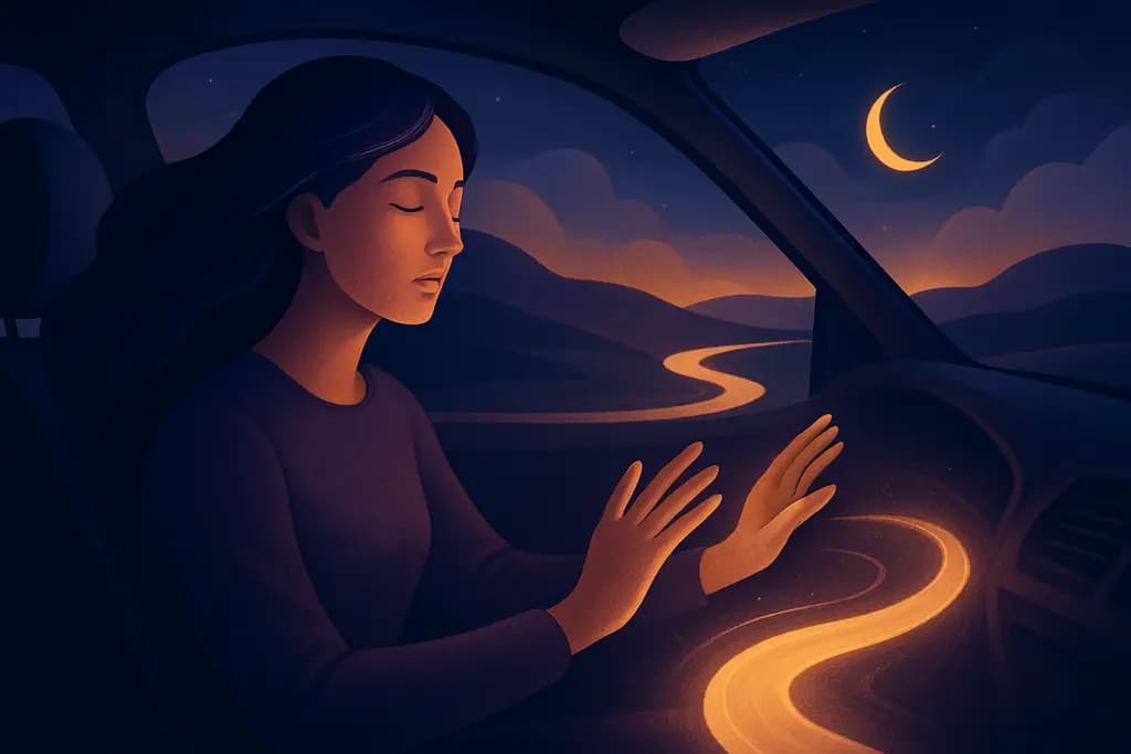 Dream illustration: Driving with no steering wheel