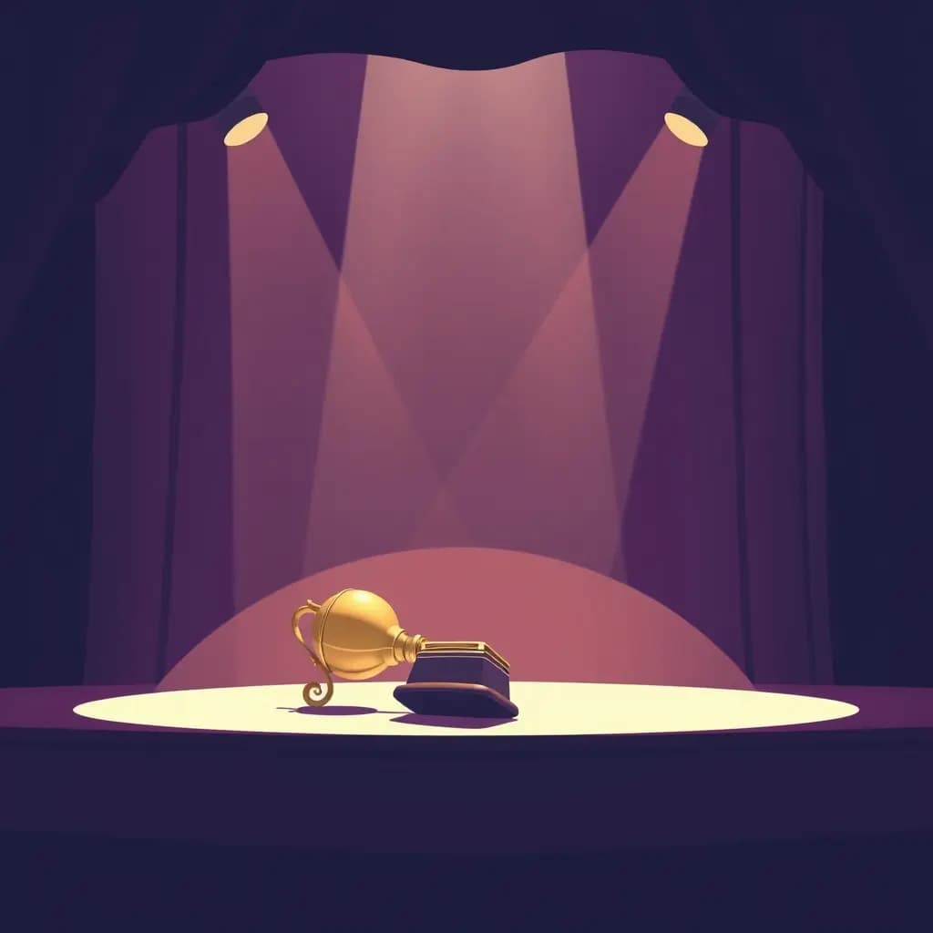 Dream illustration: Dropped trophy on stage