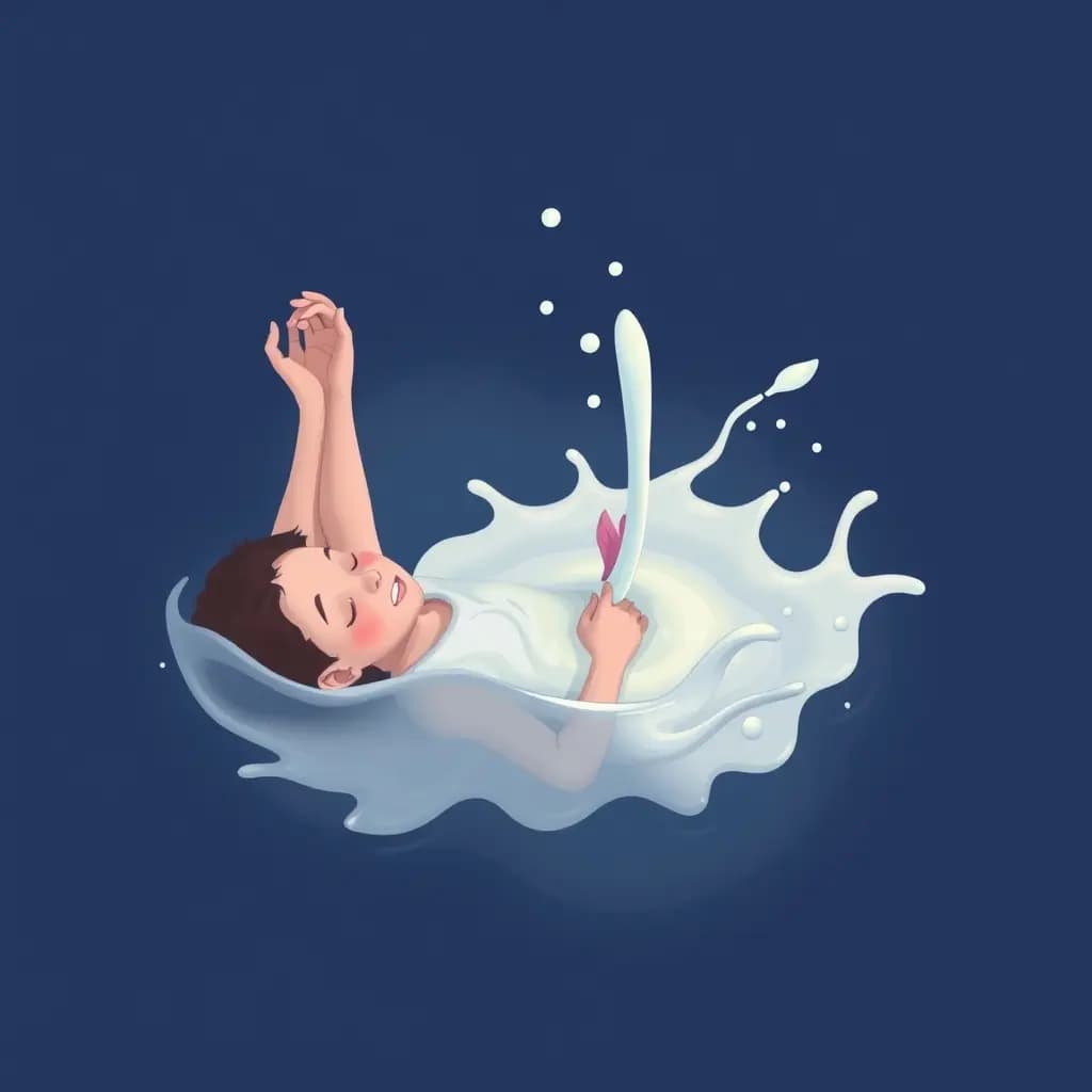 Dream illustration: Drowning in a non-water liquid (e.g., milk)