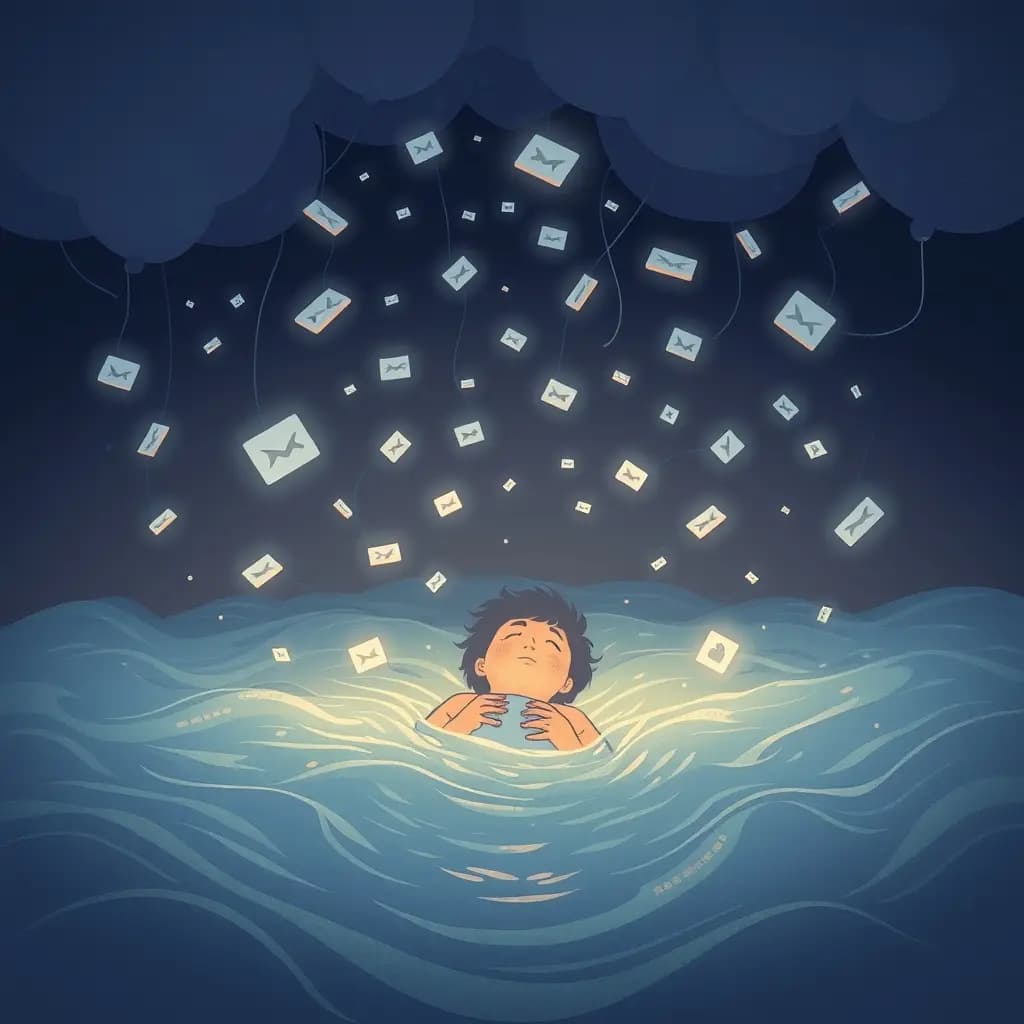 Dream illustration: Drowning in Notifications