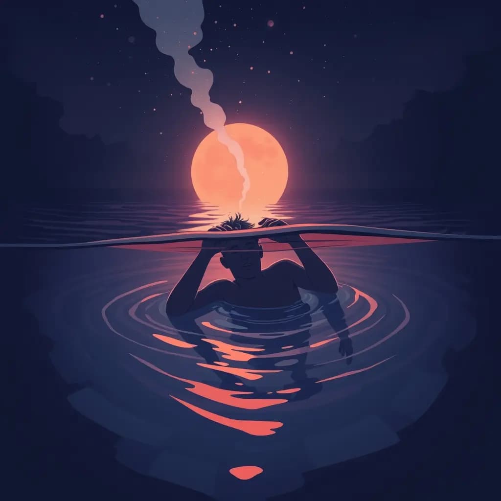 Dream illustration: Drowning in shallow water