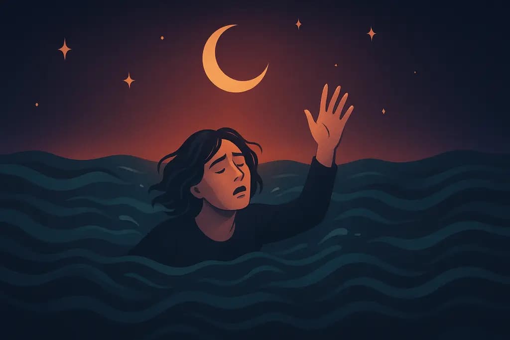 Dream illustration: Drowning in water