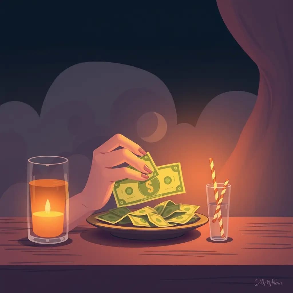 Dream illustration: Eating money