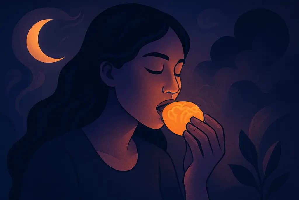Dream illustration: Eating Unknown Food
