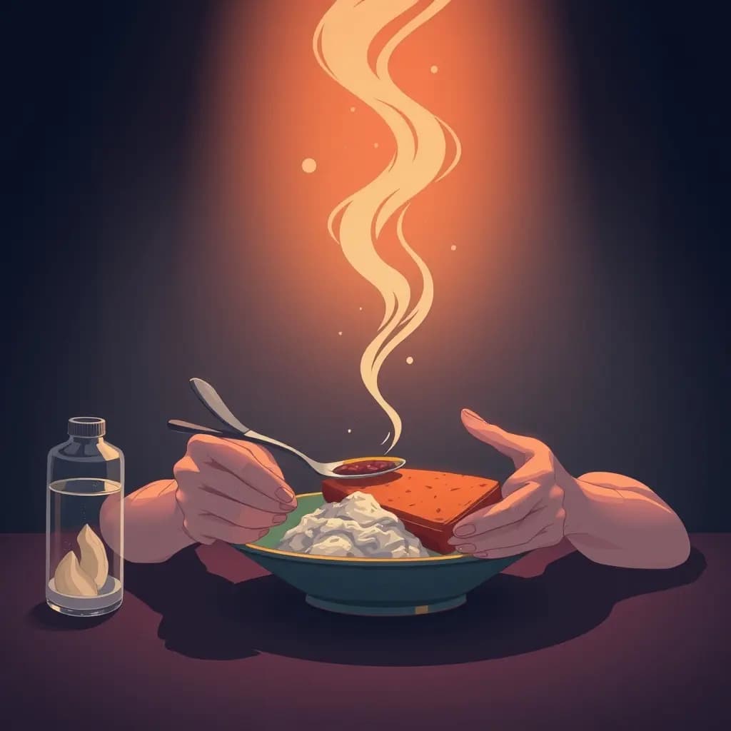 Dream illustration: Eating without hands