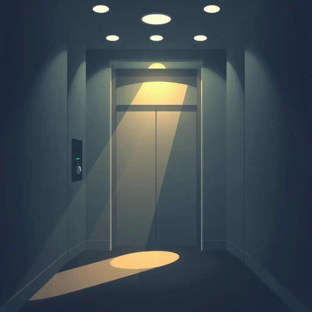 Dream illustration: Elevator stops between floors