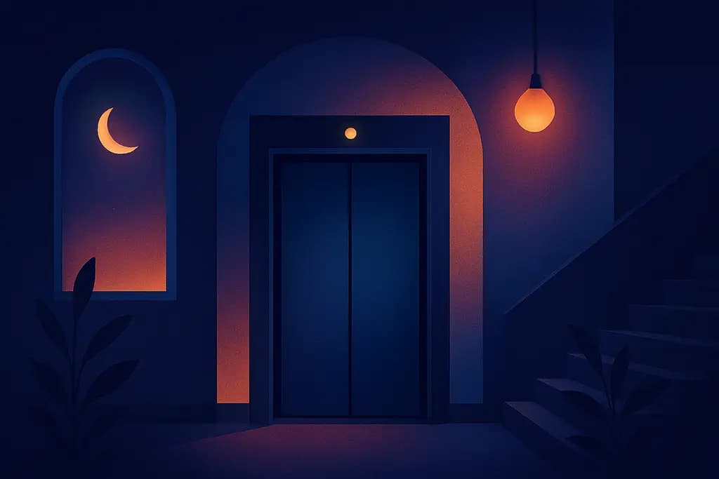 Dream illustration: Elevator stuck between floors