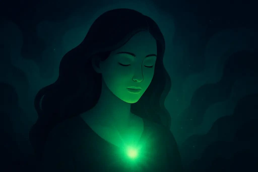 Dream illustration: Emerald green glow