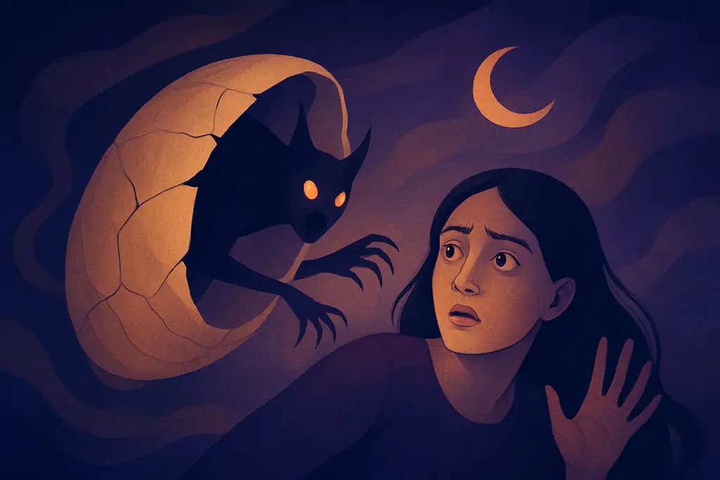 Dream illustration: emerging from a cocoon attacking me dream