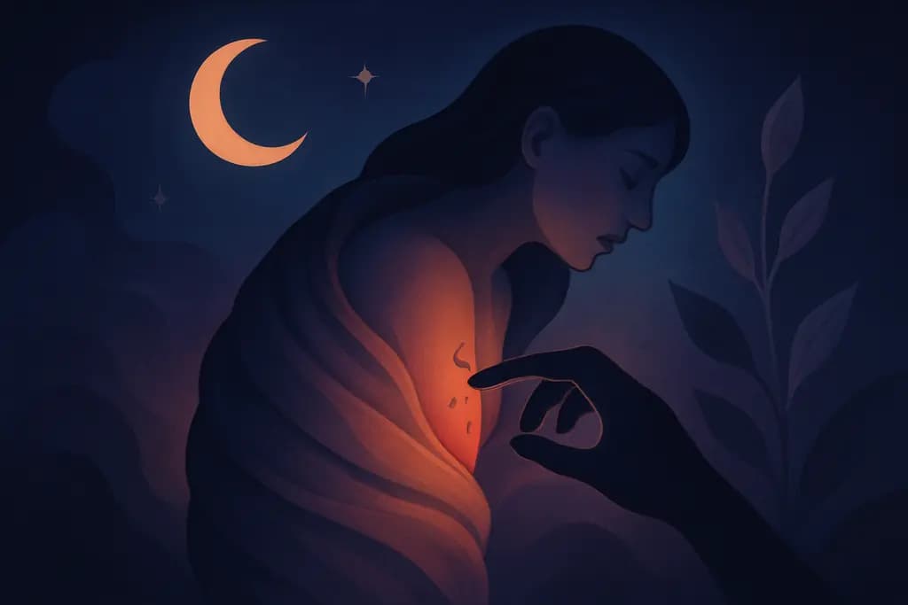 Dream illustration: emerging from a cocoon biting me dream