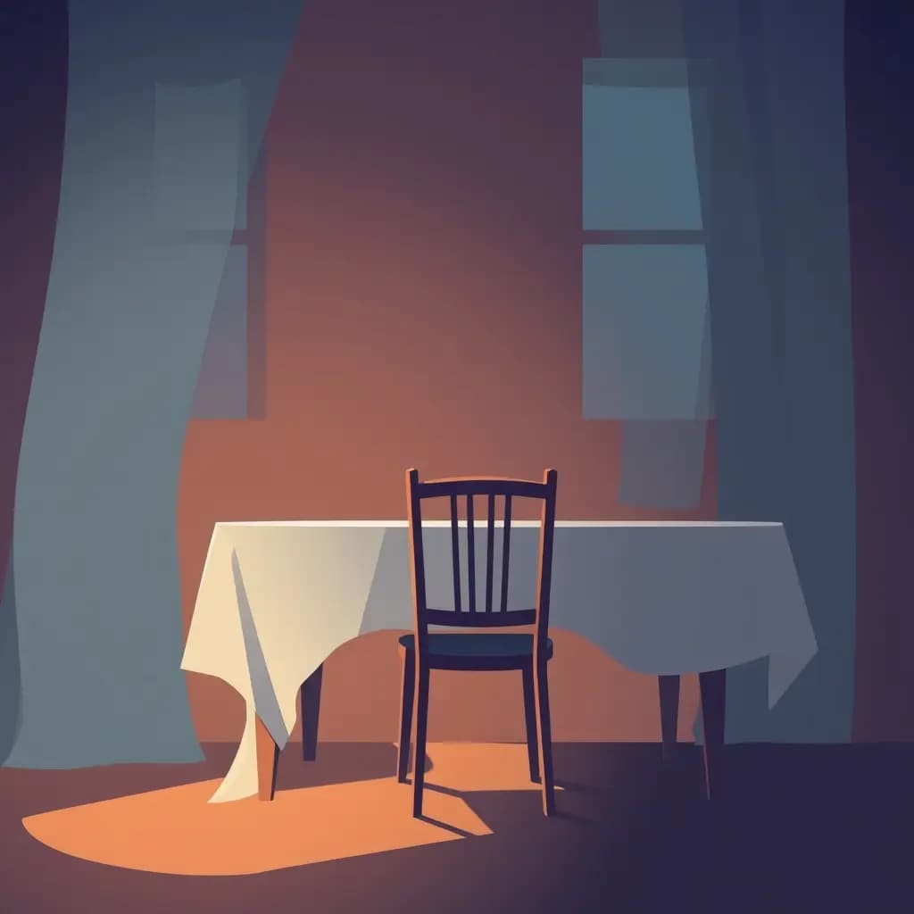 Dream illustration: Empty Chair at a Family Table