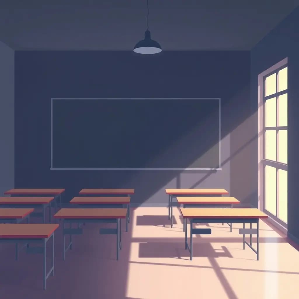 Dream illustration: Empty Classroom at Exam Time