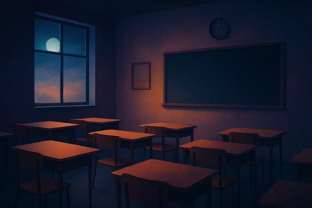 Dream illustration: Empty classroom