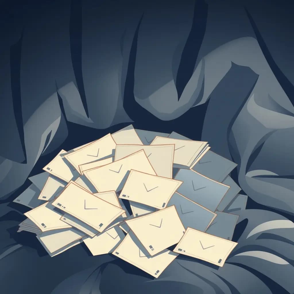 Dream illustration: Empty fan mail pile