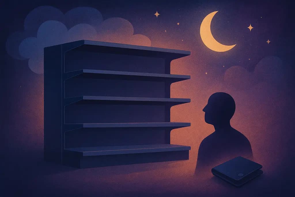Dream illustration: Empty grocery shelves