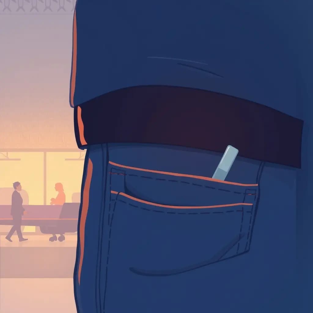 Dream illustration: Empty pocket at airport