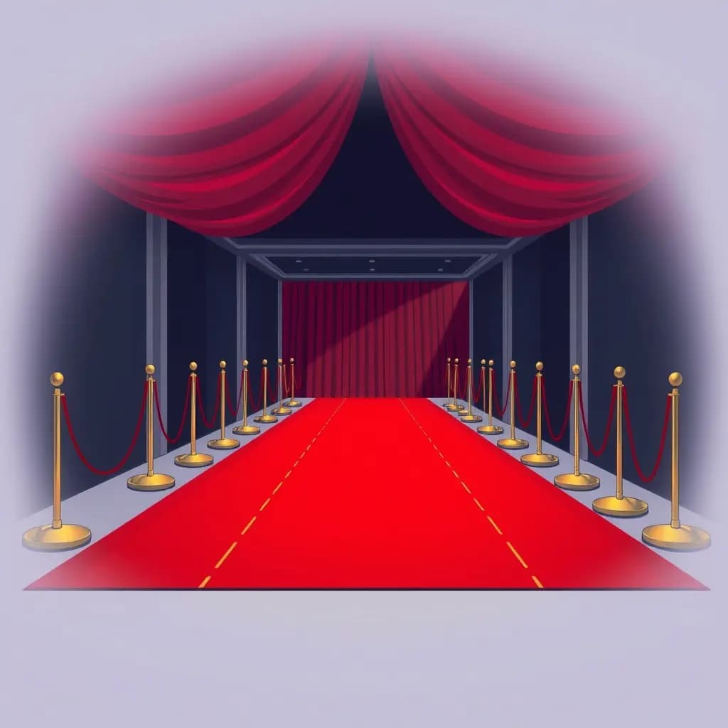 Dream illustration: Empty red carpet aisle
