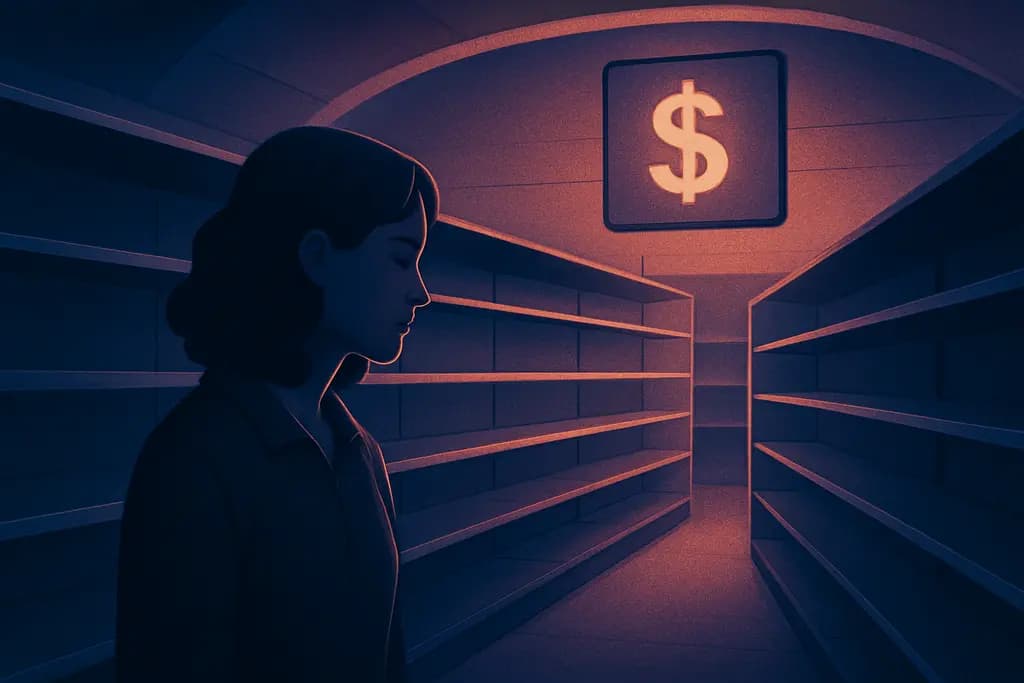 Dream illustration: Empty supermarket or bare shelves