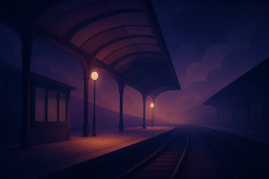 Dream illustration: Empty train station