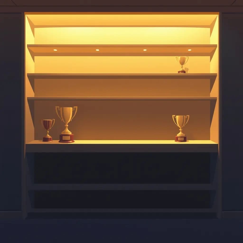 Dream illustration: Empty trophy shelf