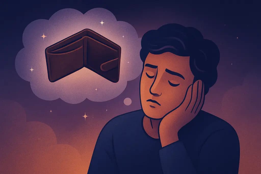 Dream illustration: Empty wallet (no money)