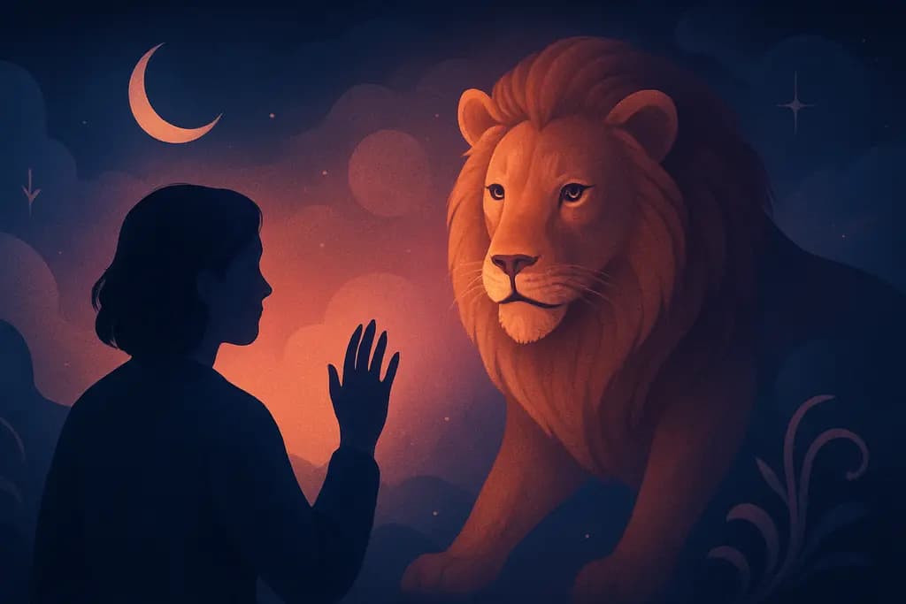 Dream illustration: Encountering a big cat (lion, tiger)