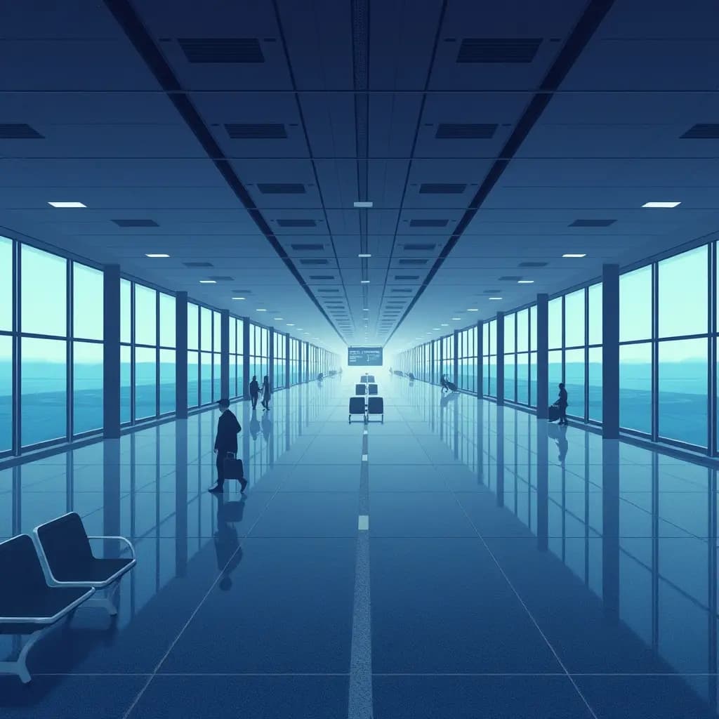 Dream illustration: Endless airport terminal