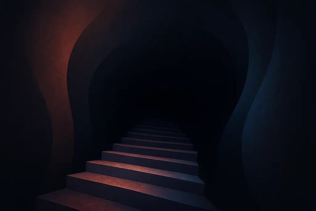 Dream illustration: Endless Downward Stairs into Darkness