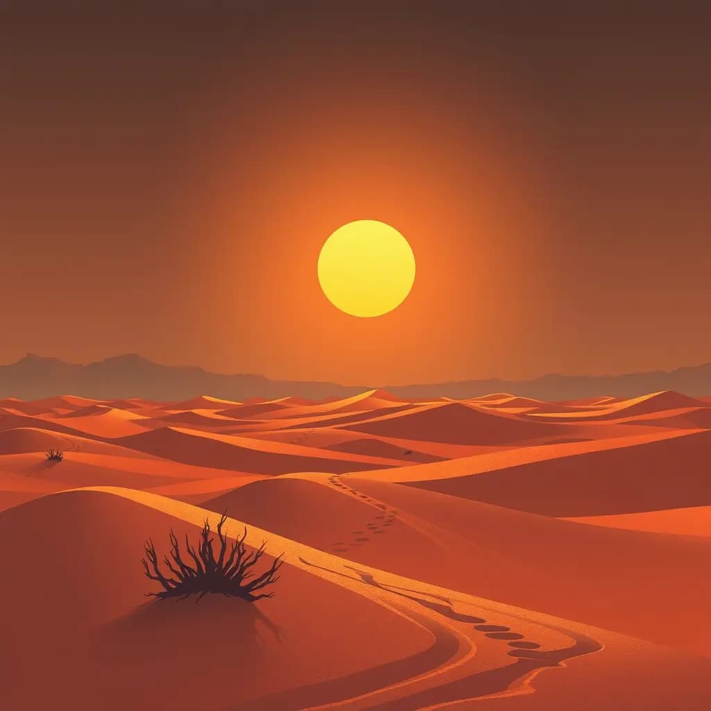 Dream illustration: Endless sun-scorched desert