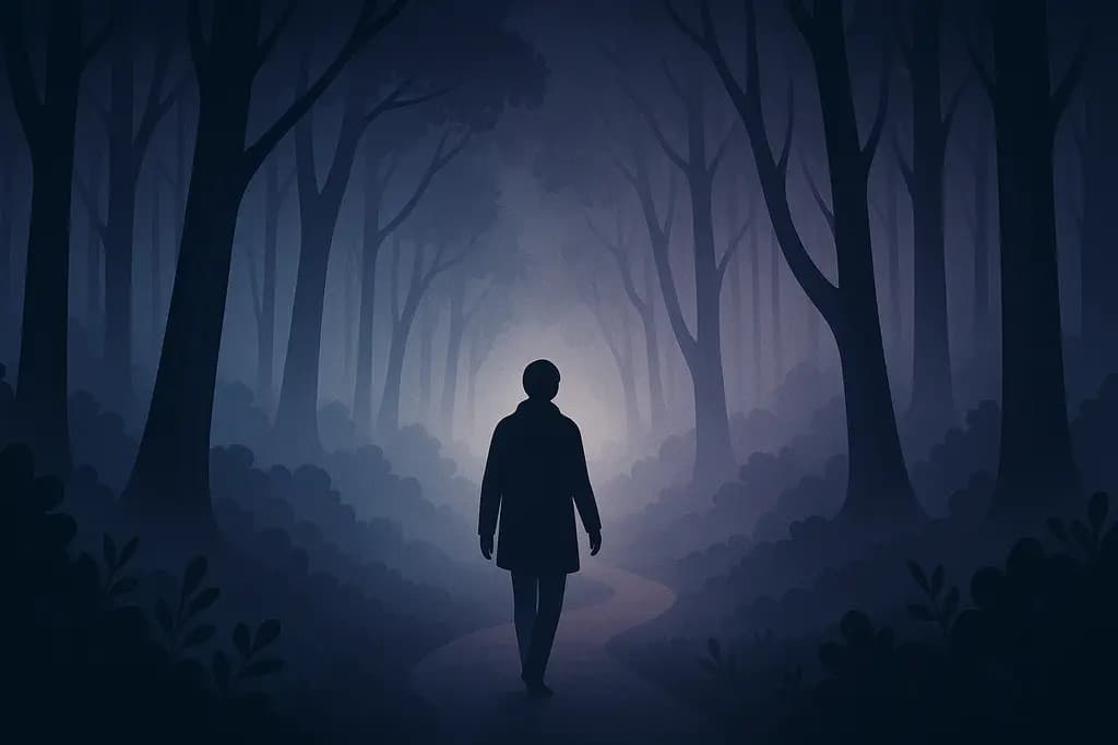 Dream illustration: Entering a foggy forest