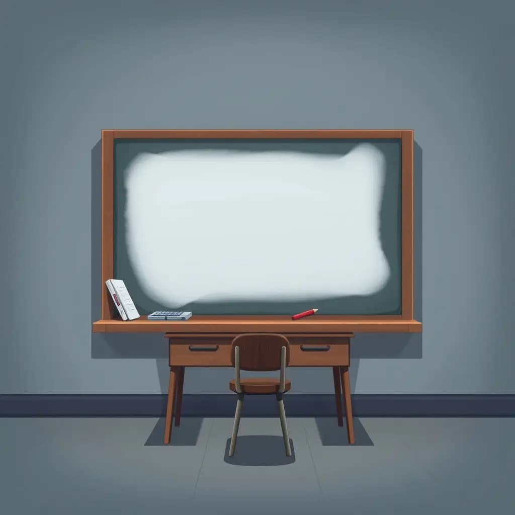 Dream illustration: Erased Chalkboard Mid-Test