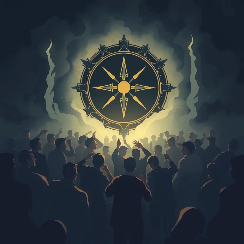 Dream illustration: Escape blocked by crowd
