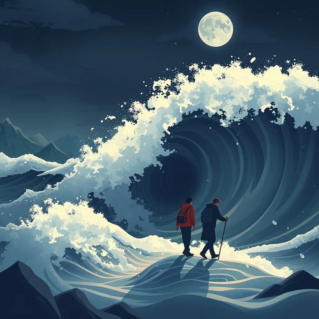 Dream illustration: Evacuating during a tsunami