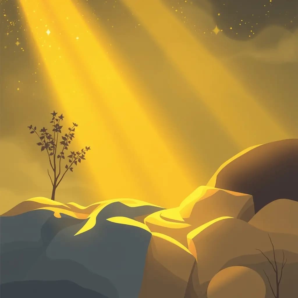 Dream illustration: Everything bathed in golden light