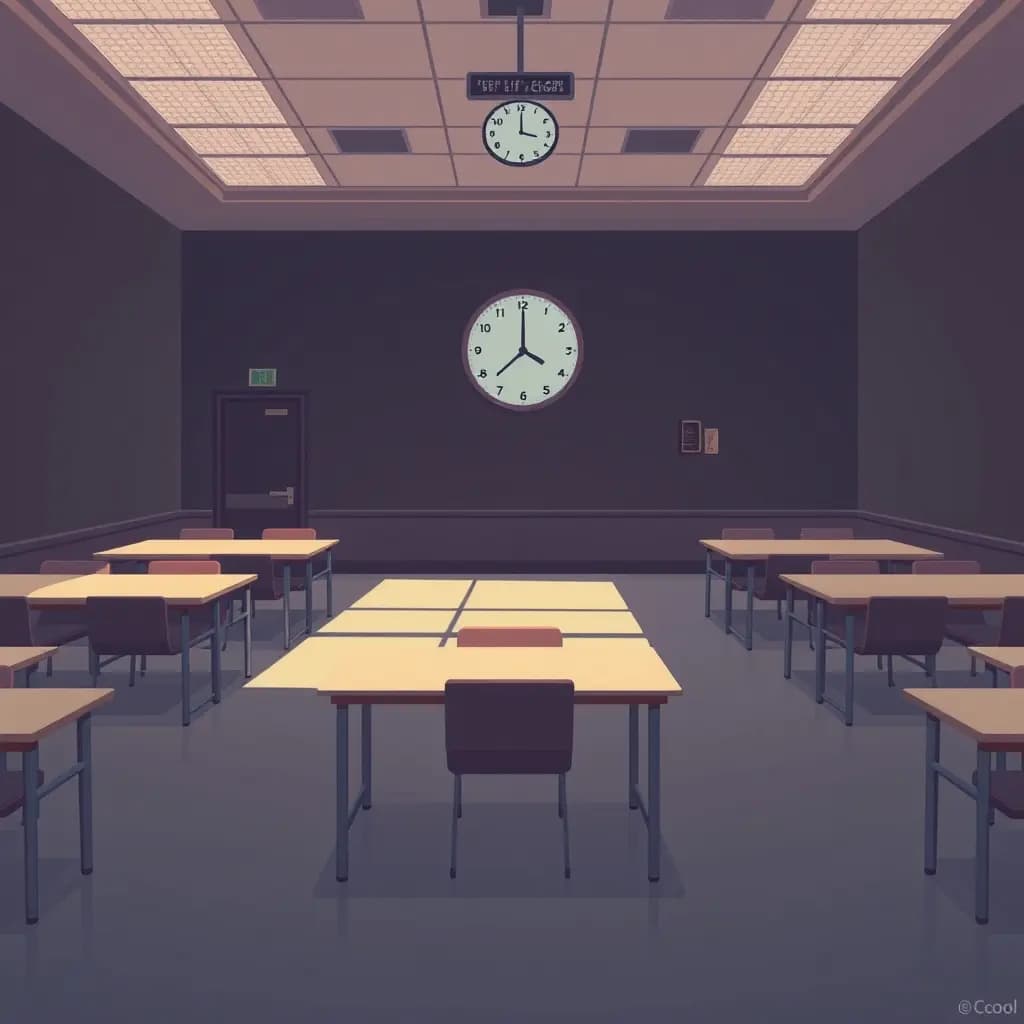 Dream illustration: Exam Hall With No Clocks on the Wall