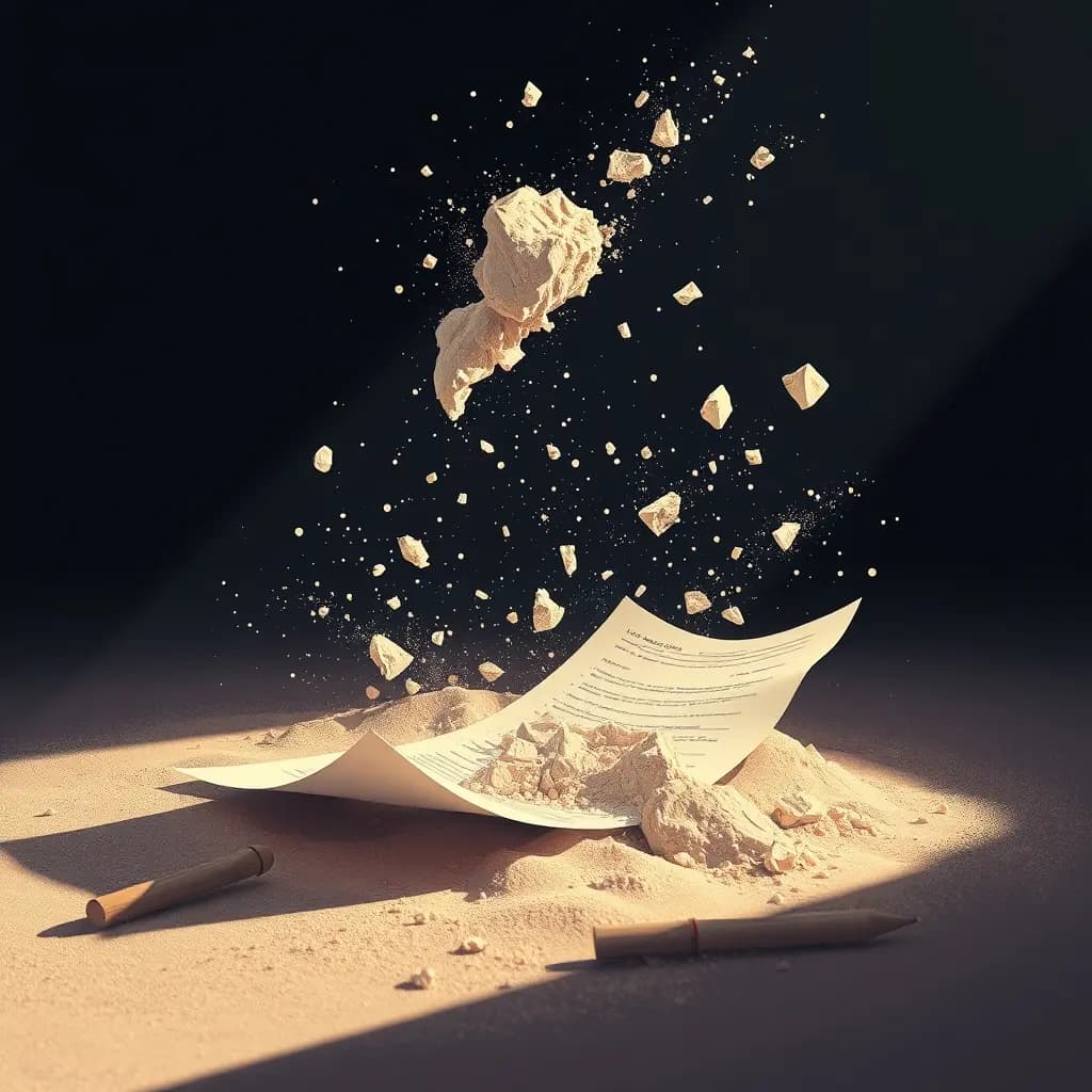 Dream illustration: Exam paper crumbles to dust